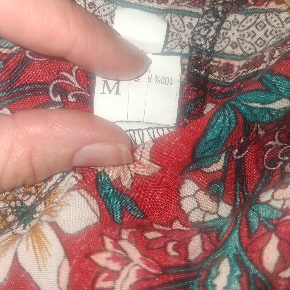 SHEIN Red and Green Floral Mini Dress - Picture 4 of 4